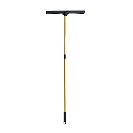 FURemover Heavy Duty Outdoor Pet Hair Remover Rubber Broom with Squeegee, Black and Yellow