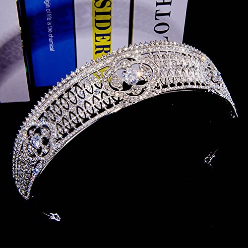 Tiara de circonio cúbico brillante para novias elegantes y princesas