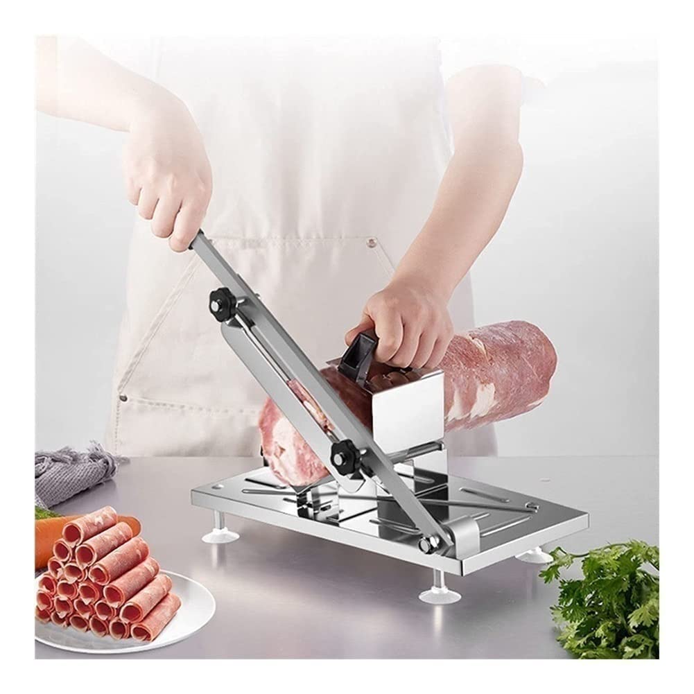 Cortadora de Carne para Uso doméstico o Comercial, cortadora Manual de Carne congelada, cortadora doméstica para Hierbas, turrón, Tocino, ayudante de Olla Caliente de Acero inoxida