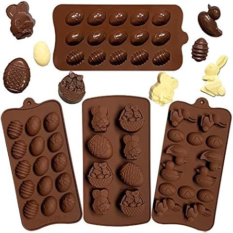 Mauts-inus Easter Eggs Molds Chocolate Molds, Used to Make, Easter Rabbit Chocolate Candies Moulds, Easter Egg Chocolate Cakes molds and Jelly Pudding Cover