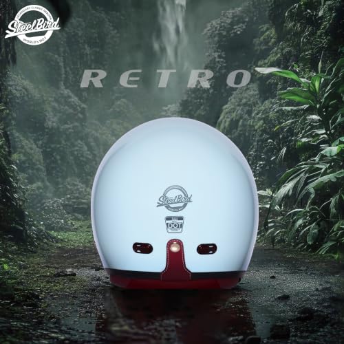 Image of Steelbird SBH-67 Retro 5.0 DOT and ISI Certified Open Face Helmet for Men and Women