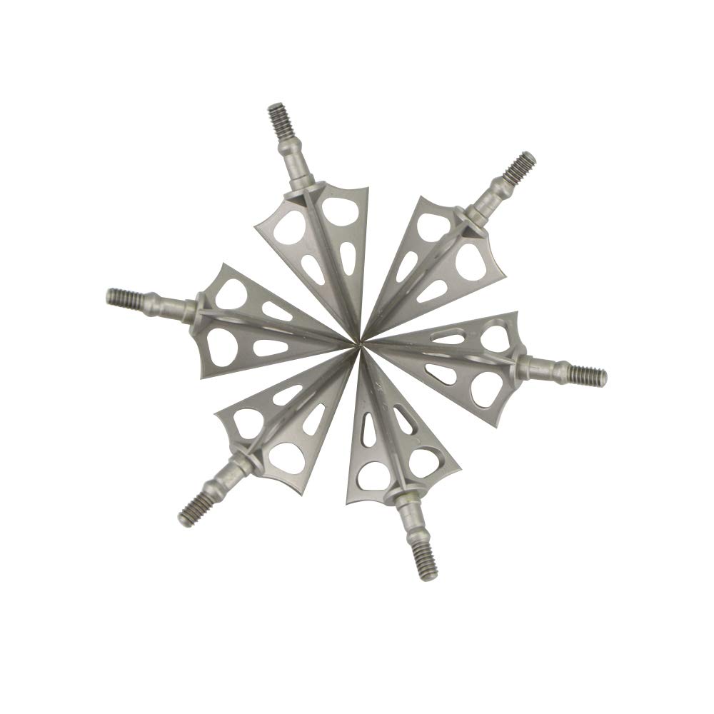 6 pièces 3 Lames Fixes Pointes de flèche 106 Grain Broadheads de tir à l'arc Chasse Arrow Heads Boulons pour arbalète et Arc à poulies