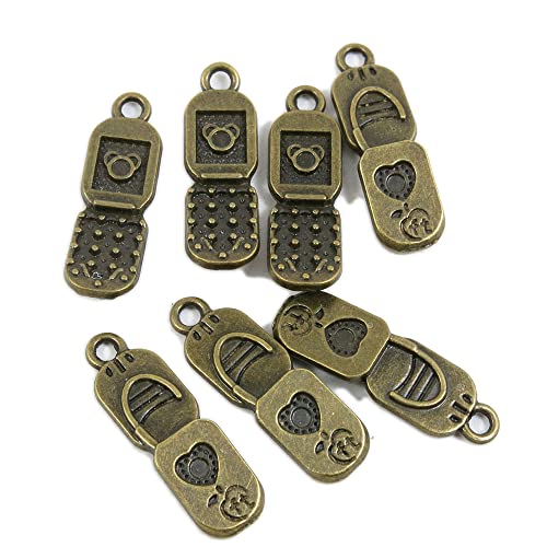 Price per 30 Pieces Antique Bronze Plated Jewelry Making Charms Findings Crafting Suppliers 927320 Cellphone Cell Phone