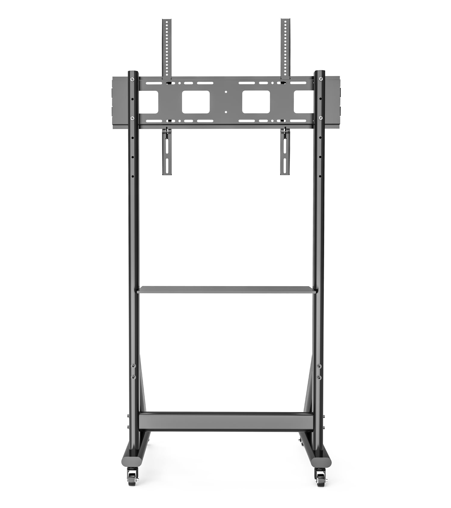 Techly 368741 Supporto da Pavimento TV LCD/LED 55-100" Altezza Regolabile con Mensola Nero