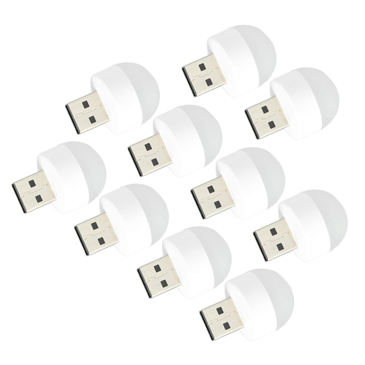 ARTIBETTER 10pcs USB Led Night Lights Portable Lamps for Home Use for Bedrooms Hallways and Travel Bright Light for Safety and Convenience