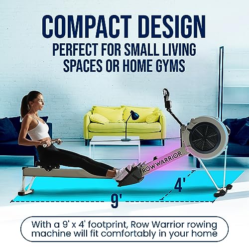 Row Warrior Air Rowing Machine | Foldable Gym-Quality Row Machine | 10-Damper Levels Cardio Machine For Full-Body Workout | Rowing Machine For Home Use With Led-Monitor | Rower Machine For Home Gym #TOP1