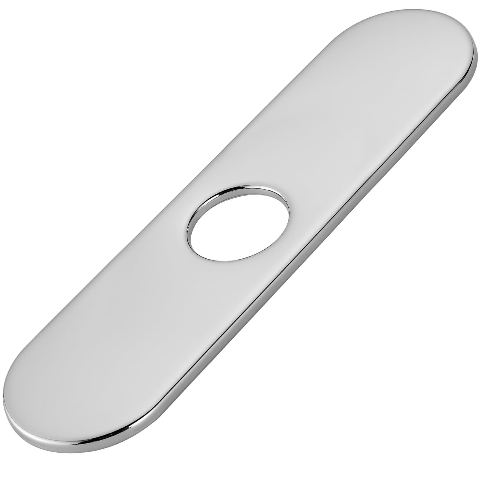 Midanya 10 Inch Sink Hole Cover Deck Plate, Deck Plate for 1 or 3 Hole Bathroom Kitchen Sink Faucet,SUS304 Stainless Steel Decorative Cover, Vessel Vanity Sink Faucet Cover,Oval,Polish Chrome