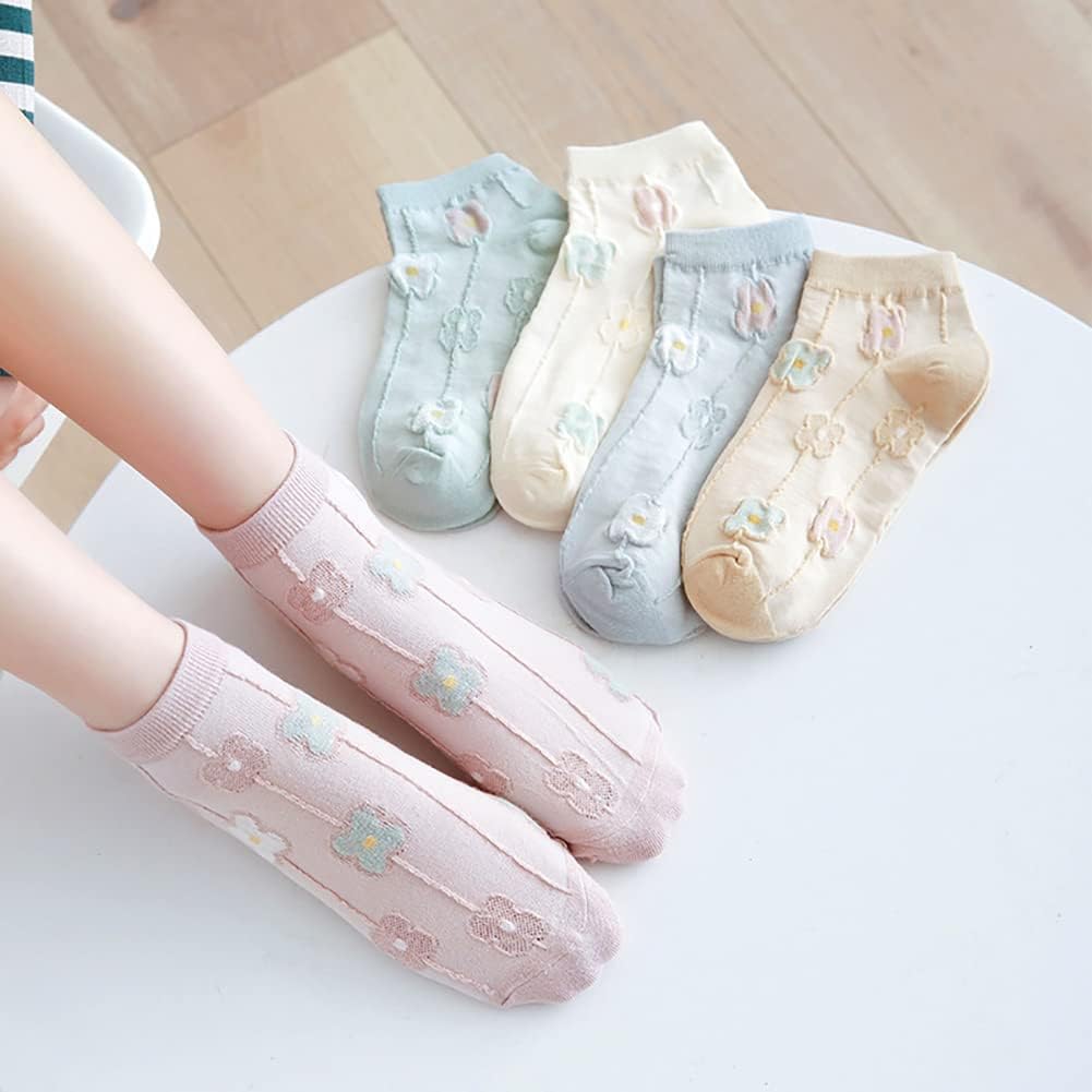 Glamorstar Women Socks Cotton No Show Low Cut Socks Ankle Sock 5 Pack - Image 4