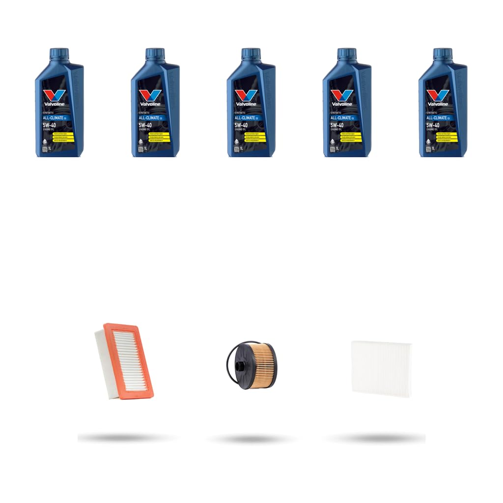 Kit tagliando 3 FILTRI e 5L OLIO compatibile con Renault Twingo III 0.9 TCE 66kw 2014