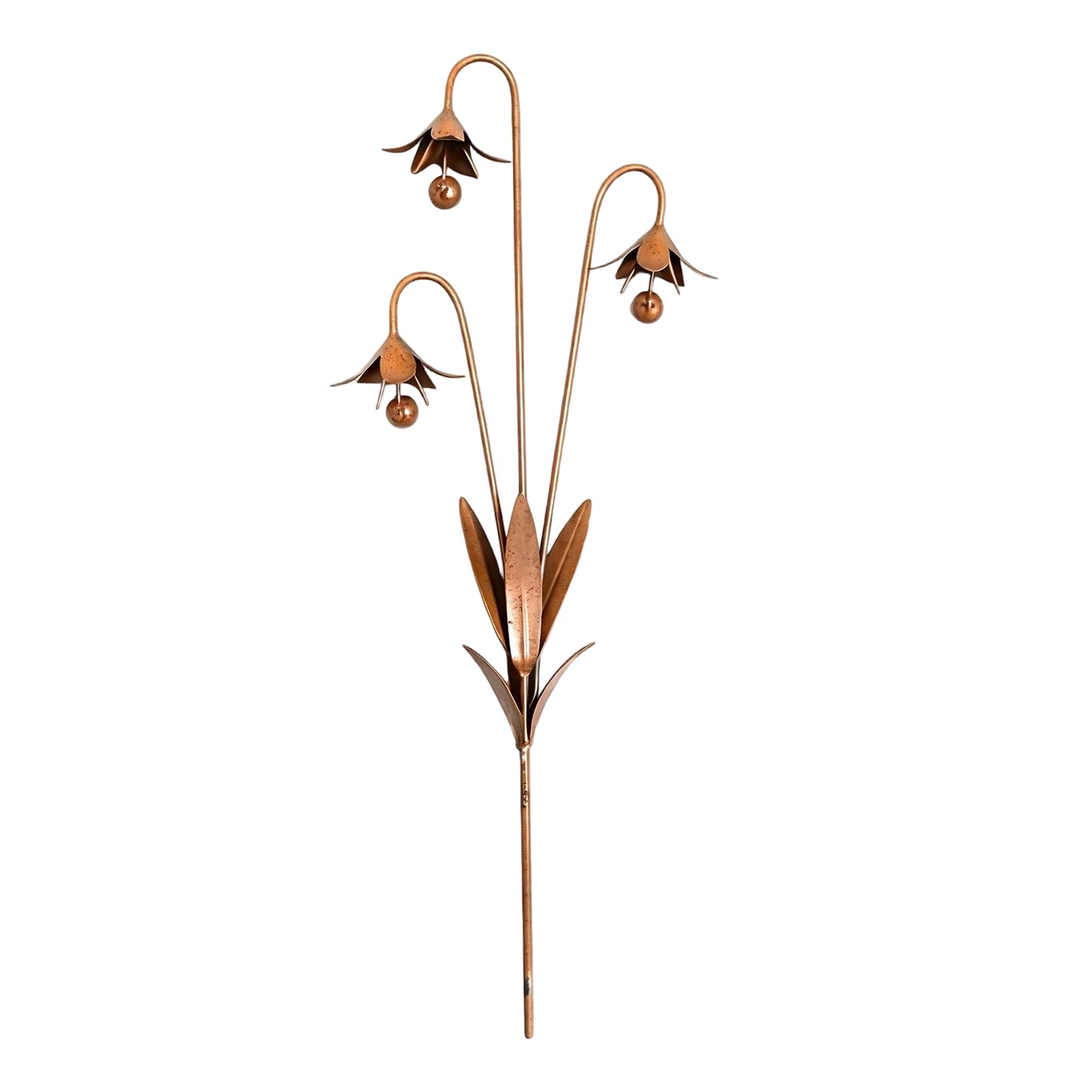 NRGQAXM Bells Garden Wind Chimes, Metal Flower Garden Stakes Copper Gardens Stake with Bells Triple Decorative Gardens Stakes Copper Decor Yard Decorations for Outdoor Patio Lawns