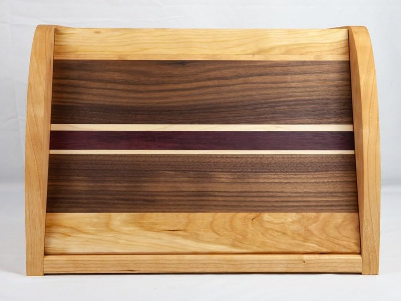 Panera de madera maciza con tabla de cortar integrada, almacenamiento de cocina para pan fresco, diseño elegante, ideal para panaderos caseros