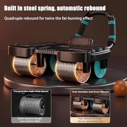 Image of 2025 New Ab Wheel Roller with Elbow Support - Automatic Rebound Abdominal Wheel Roller, The Upgraded Four-wheel Abdominal Wheel Core Workout Equipment Home Gym Abs Machine