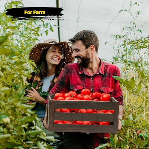 Wooden Crates 3 Pack, Nesting Handmade Wood Crates for Storage, No Installation Wooden Storage Box with Cutout Handle for Display & Decor, Brown - Image 5