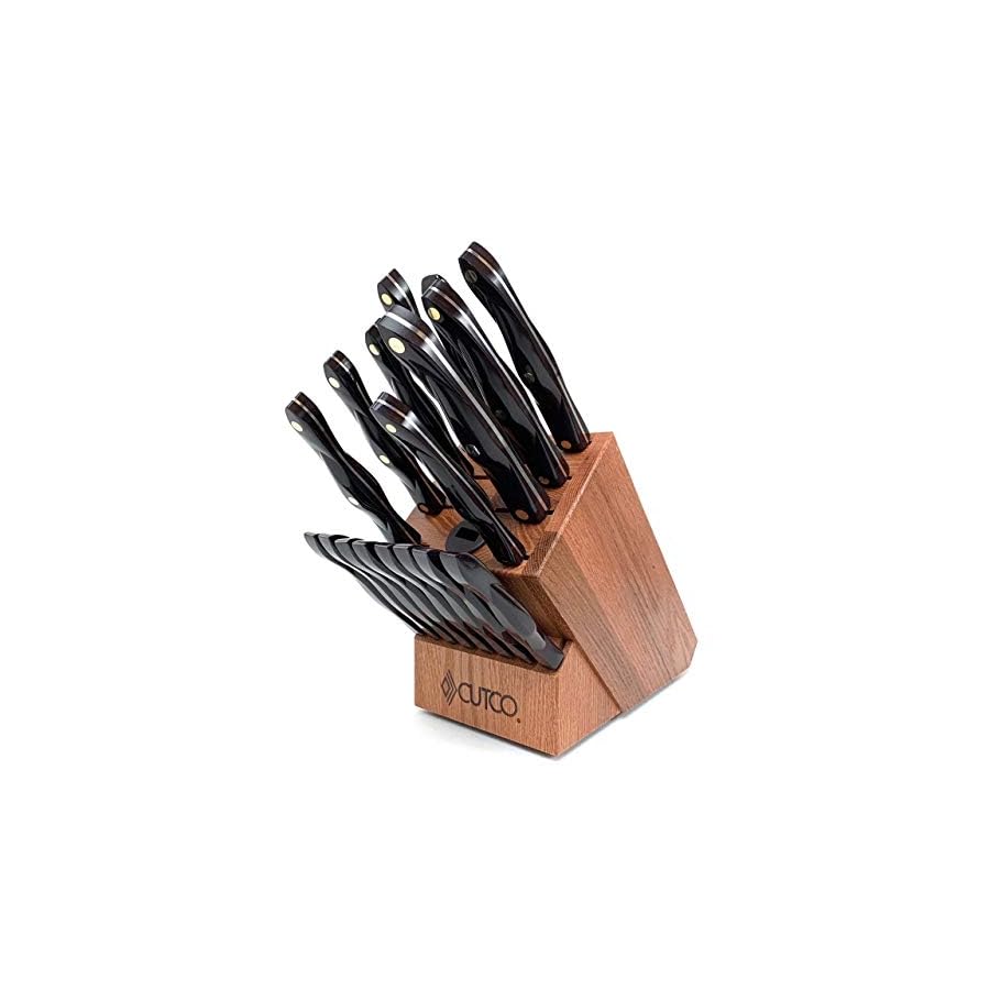 Cutco 19 Pc Kitchen Knife Set Cherry Wood Stand