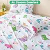 Twin Sheet Set Kids,3-Piece Bed Sheet Set for Boys & Girls, Soft Brushed Microfiber Bedding, Deep Pocket, Wrinkle & Fade Resistant, Cute Dinosaur #1