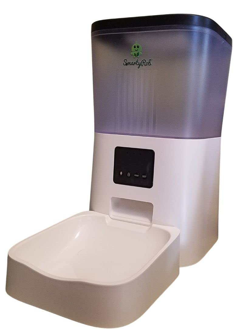 Smart Automatic WiFi Cat Dog Dry Food Feeder, Remote Timed Small Pet Portion App Controlled Meals 17 Cups Clear