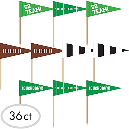 Multicolor Football Flag Wooden Food Picks - 2.5", 36 Pieces - Perfect for Game Day, Sports Parties, Birthdays, and Themed Events - Image 3