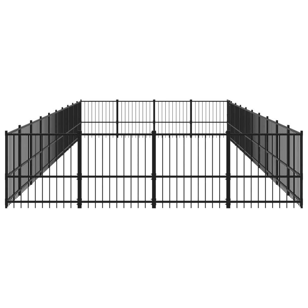 Perrera de acero de 37,64 m², resistente a la intemperie, con puerta, protección y seguridad para cachorros, jardín, camping, terraza, portátil, resistente, fácil de montar