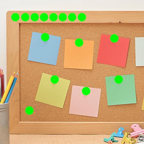 Dot Stickers - 3/4 Inch Fluorescent Green Circle Labels, 1400pcs Self-Adhesive Writable Color Coding Round Stickers for Office, Classroom, Garage Sale