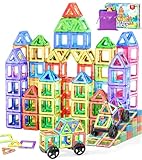 COOLJOYA Magnetische Bausteine, Magnetspiel STEM Magnetbausteine, Montessori Spielzeug ab 3 Jahre, Magnete Kinder ab 3 4 5 6 Jahren für Jungen und Mädchen Christmas Geschenke, 50 Teile Magnetbausteine