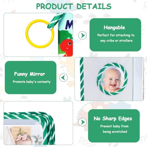 Aolso Baby Fotoalbum 17 Fotos, Baby Fotobuch mit Anhänger, Babyalbum aus weichem Stoff, Mein erstes Familienalbum, Fotoalben Erinnerungsbuch Geschenke für Kinder Baby ab 0 Monaten (Dinosaurier)