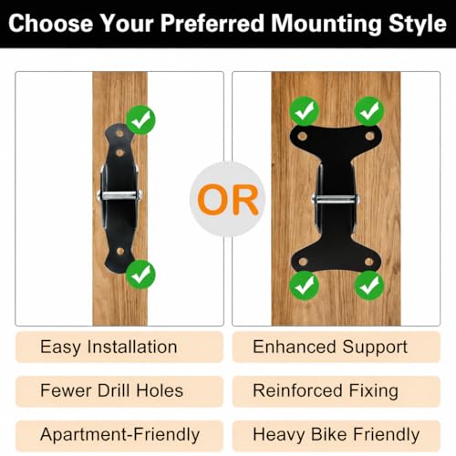 Image of Cyfie Bike Wall Mount Garage Rack Hanger, Adjustable Horizontal Bicycle Garage Storage Hooks Indoor Bike Hook Holder for Haning Mountain Road Hybrid Bike in Apartment (2 Pack)