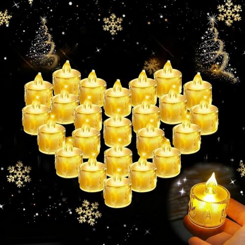 La mejor comparación de Velas Led - los preferidos. 45 24PCS Velas LED Sin llama,Vela de té LED alimentada por batería, Luz decorativa de vela sin llama, luces con efecto de llama para Halloween, bodas, Navidad, uso en interiores y...