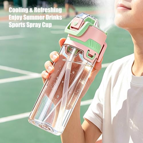 Vaso de agua deportivo con spray refrescante de 800ml 5