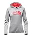 The North Face Women's Fave Half Dome Pullover Hoodie (Medium, Light Grey Heather/Melon Red)