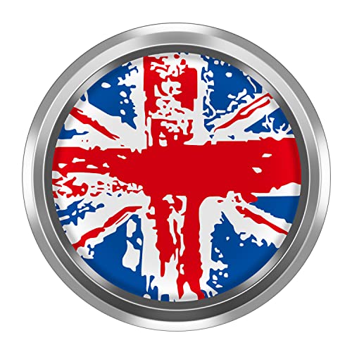 Image of 3D Front Bumper Grill Emblem Badge Chrome Cover for Mini Cooper One S JCW R50 R52 R53 R55 R56 R60 R61 F54 F55 F56 F57 F60 Hatchback Countryman Car Accessories Decoration (Graffiti Red Union Jack)