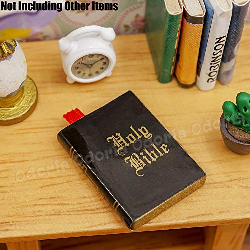 Odoria Escala 1/12 Miniaturas Livro da Bíblia Sagrada Decoração Acessórios da Casa de Bonecas