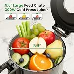 Kismile Cold Press Juicer, 5.6" Wide Feed Chute Juicer Machine, BPA-Free - Image 3