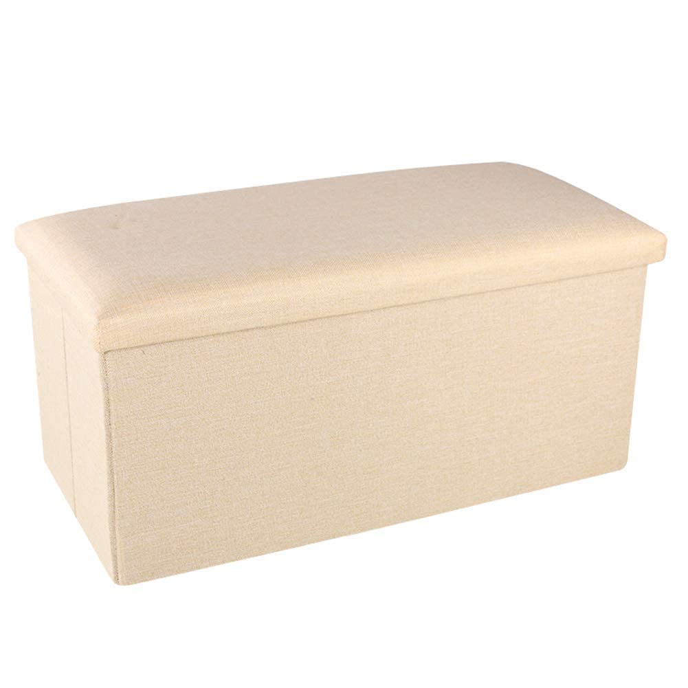 Repose-pieds tabouret salon pliable table basse crème coffre
