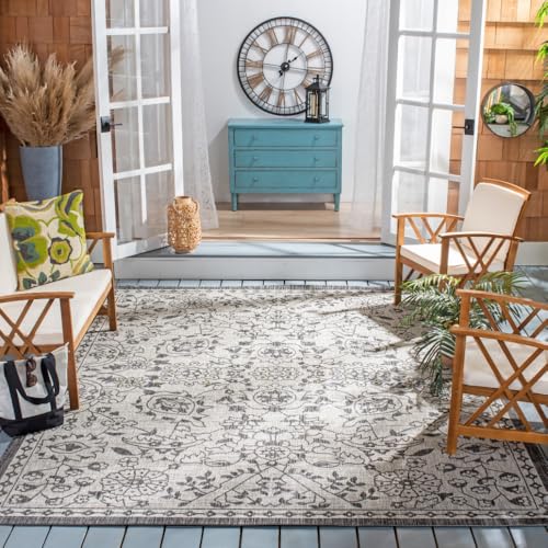 Tapete SAFAVIEH Courtyard 9 x 12 Gris/Negro