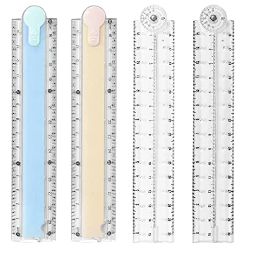 4 Pz 30 cm pieghevole righelli, rosa blu trasparente pieghevole righello, trasparente e flessibile scuola di cancelleria, adatto per gli studenti della scuola dei bambini bambini uffici.