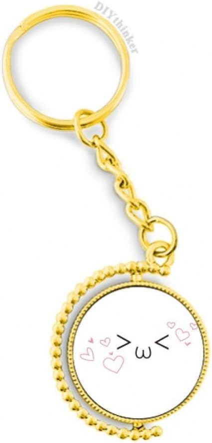 Face Love You Expression Metal Connector Key Chain Ring Accessory Golden Keyholder