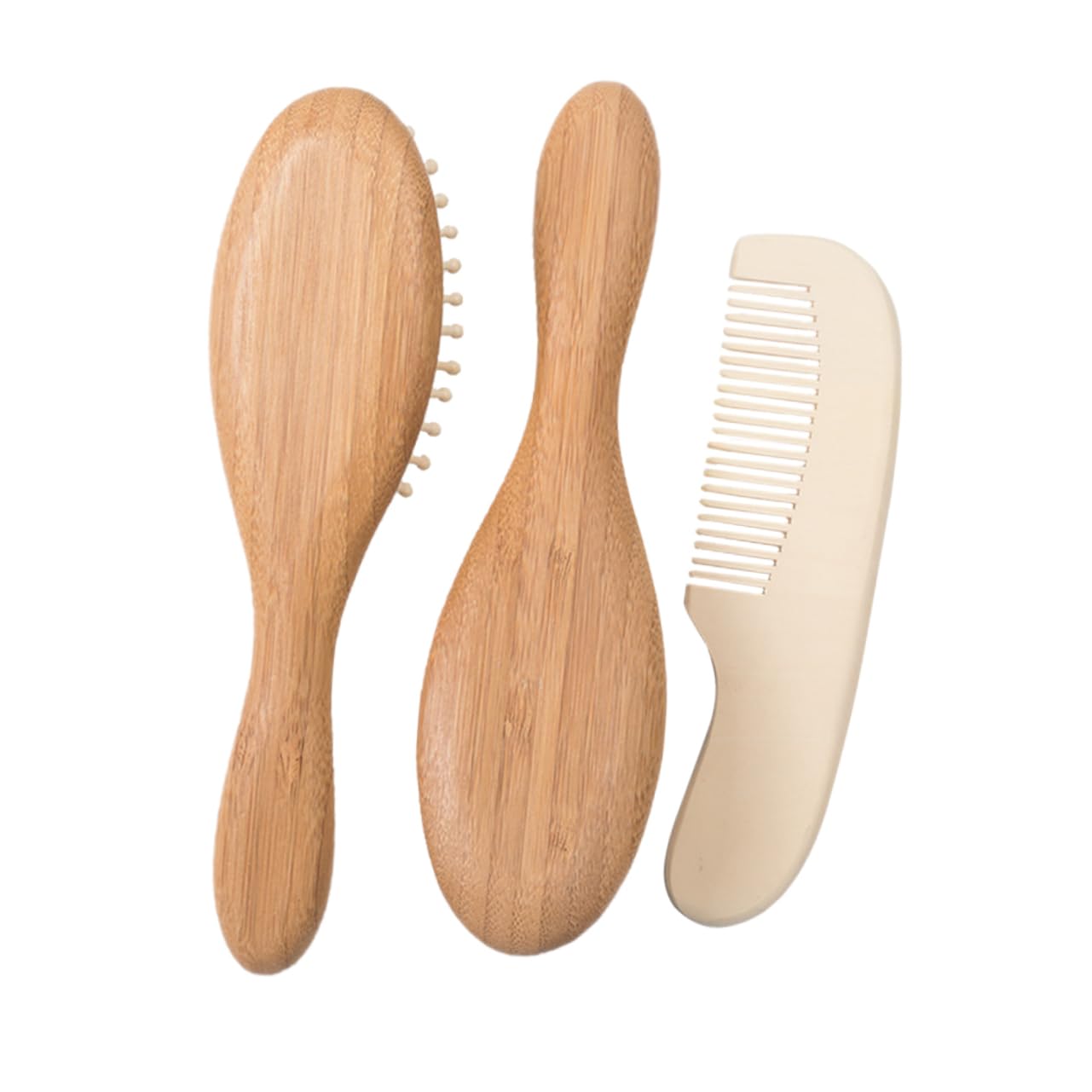Didiseaon Juego de 2 Cepillos para El Cabello para Bebés Kit de Cuidado para Bebés Cepillo para La para La Piel del Bebé 3 Piezas