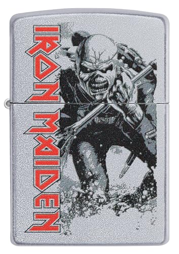 Encendedor Zippo Windproof Iron Maiden Satin Chrome miniatura 2