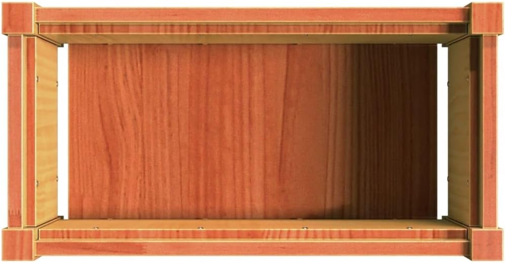 23.6 x 23.6 x 12.2 in Solid Pine Wood Raised Garden Bed, Wax Brown Rectangular Planter Box for Outdoor Patio, Balcony & Terrace, Rustic Elevated Planter for Herbs, Veggies & Flowers