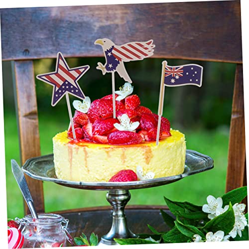 PRETYZOOM 48 Pçs Cupcake Patriótico Escolhe Decorações De Bolo Patrióticas Topos De Bolo Patrióticos