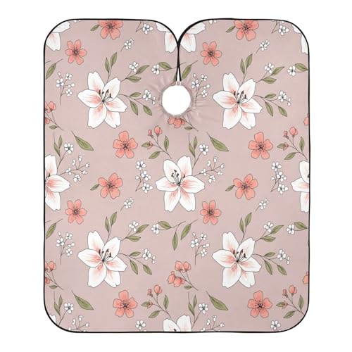 Capa de peluquería profesional impermeable con cierre ajustable a presión para corte y peinado del cabello floral delicado miniatura 2
