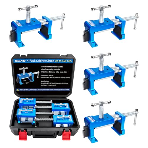 SIIIXS 4-Pack Cabinet Clamps Face Frame Clamps for Installing Cabinets 450 lbs Load