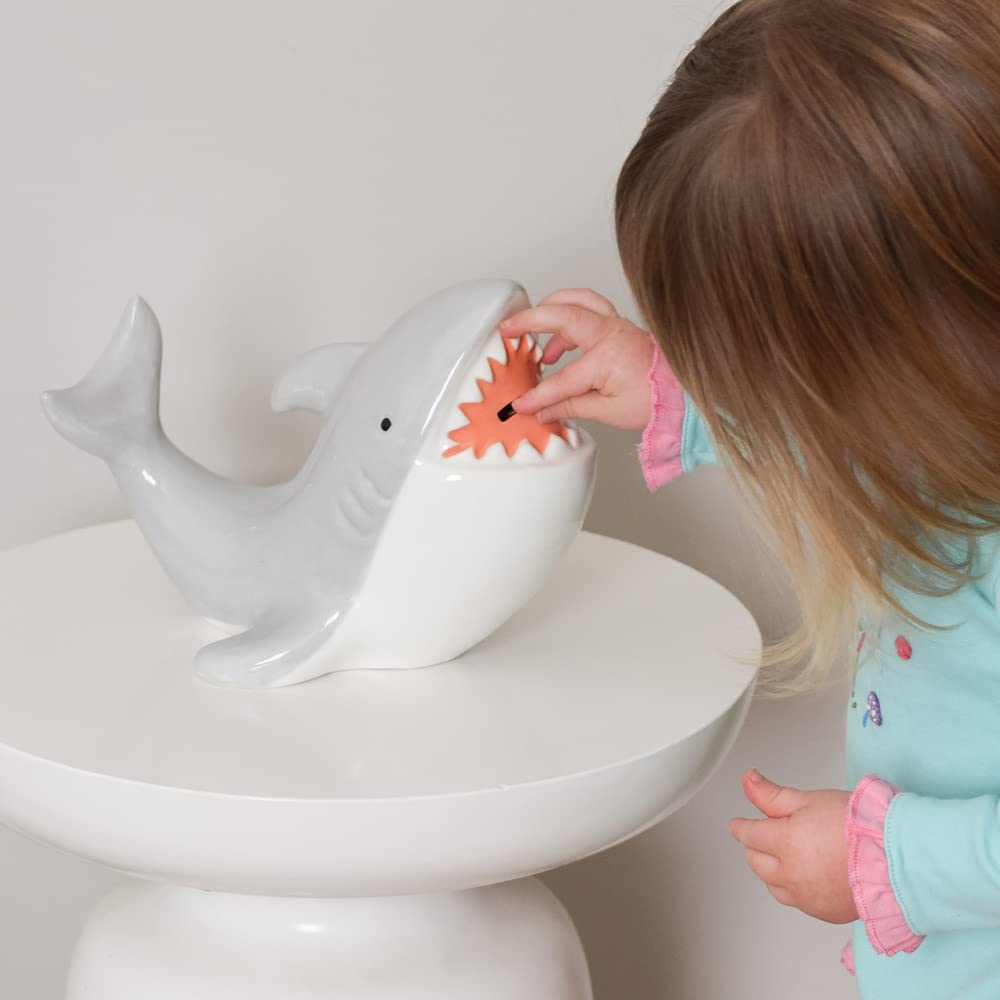 Amazon.co.jp: Baby Aspen シャーク貯金箱 セラミックコイン