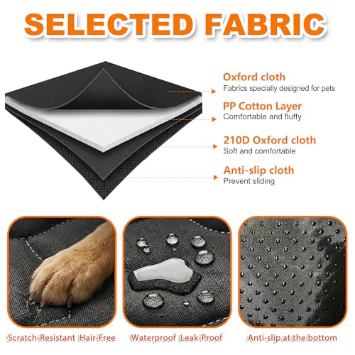 IJVAE SUV Cargo Liner for Dogs, Waterproof Dog Trunk Cover with Bumper Flap Protector, Pet Cargo Mat for SUVs Sedans Vans, Non-Slip Scratchproof Dog Seat Cover，Large Size Universal Fit, Black by IJVAE - Used condition - Image 3