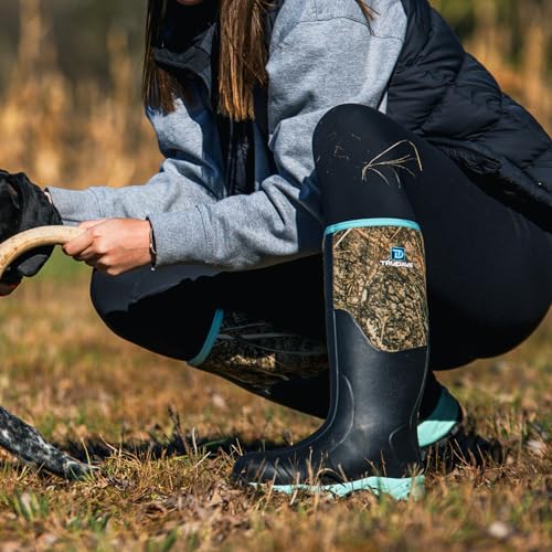 Image of Trudave Rubber Boots for Women with Steel Shank, Waterproof Insulated Mud Rain Boots, 6mm Neoprene Anti-slip Outdoor Work Boots, Size 6-11