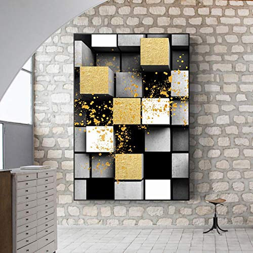 Art mural de luxe rétro nordique toile abstraite haute qualité