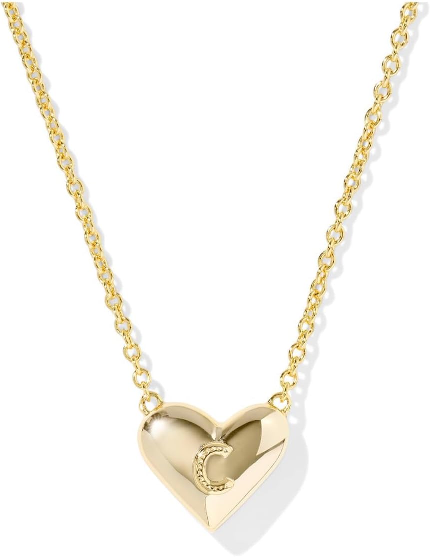 Kendra Scott Womens Heart Letter C Short Pendant Necklace