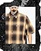 FB County Flannel Shirt for Men & Women - Unisex Checker Short Sleeve Flannel Shirts - Made with Breathable, Heavyweight Polyester Cotton Blend Fabric - Original Streetwear in Black & Tan - Small