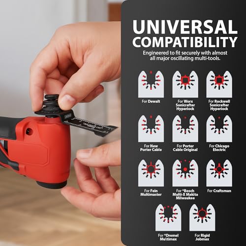 ZENO Multi Tool Blades 24 Pack | Universal Multitool Blades | Oscillating Saw Blade Pack for Cutting Metal, Wood, Plastic | Quick Release Blade for Multimaster, Ryobi, Milwaukee, Bosch, Dremel, Dewalt 2 ZENO Multi Tool Blades 24 Pack | Universal Multitool Blades | Oscillating Saw Blade Pack for Cutting Metal, Wood, Plastic | Quick Release Blade for Multimaster, Ryobi, Milwaukee, Bosch, Dremel, Dewalt - Image 2