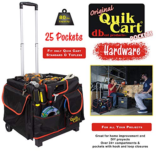 dbest products Quik Cart Pockets Caddy Organizer Teacher Tote Mobile Tool Storage Fabric Cover Bag, Black - Image 3